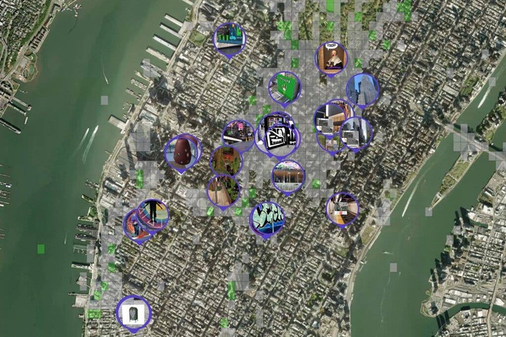 SuperWorld世界里的曼哈顿一览图。 图片来源：SuperWorld
