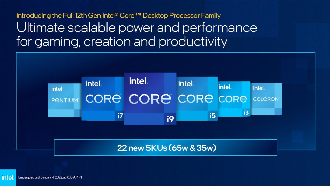 第 12 代 Intel Core 主流处理器推出与全新散热器， H670， B660， H610 芯片组