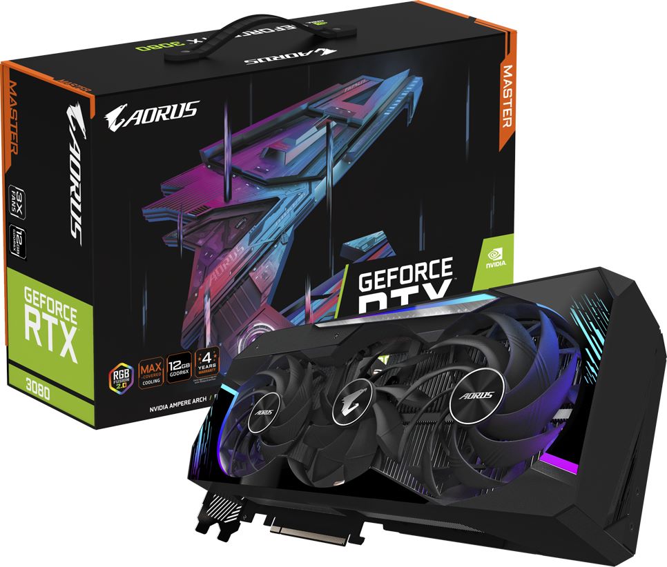 GIGABYTE AORUS GeForce RTX 3080 MASTER 12G显卡具备MAX-Covered cooling超饱和散热技术。