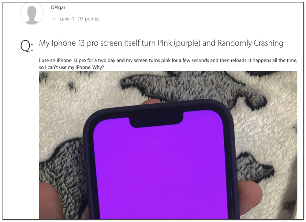 你的 iPhone 13 屏幕颜色变粉红色吗？ Apple 确认是软件 Bug 错误导致 
