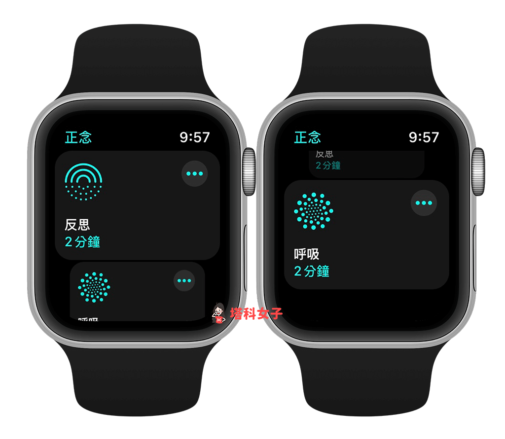 Apple Watch 正念：选择「反思」或「呼吸」