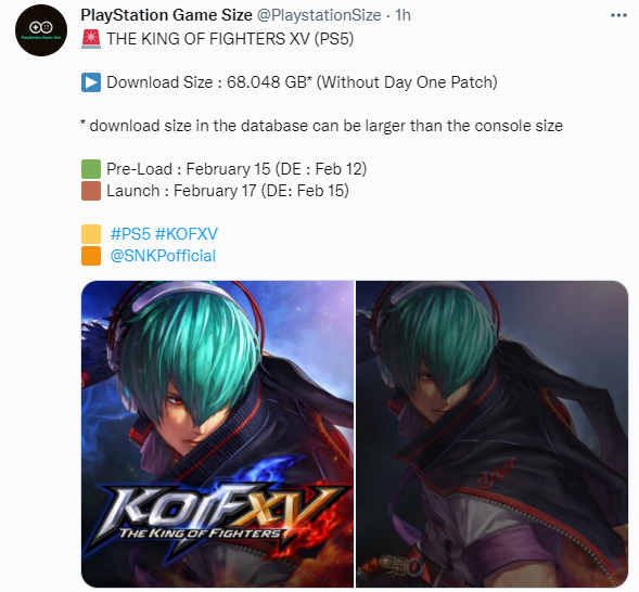 又一只容量怪兽 PS5版《KOF XV》大小约68GB