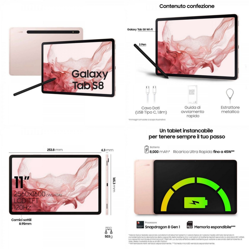 三星 Galaxy Tab 8 旗舰平板系列细节曝光 全数搭载 Qualcomm Snapdragon 8 Gen 1 处理器、S Pen 手写笔