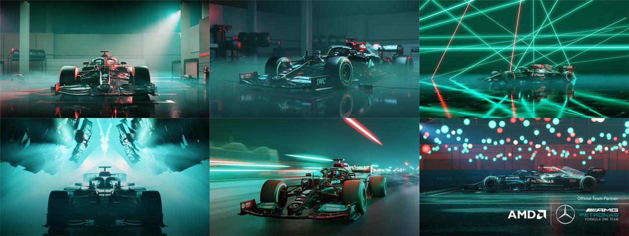 AMD Radeon PRO绘图卡与 Blender 3.0 为 Mercedes-AMG F1 W12 赛车创造令人惊艳的动画效果 