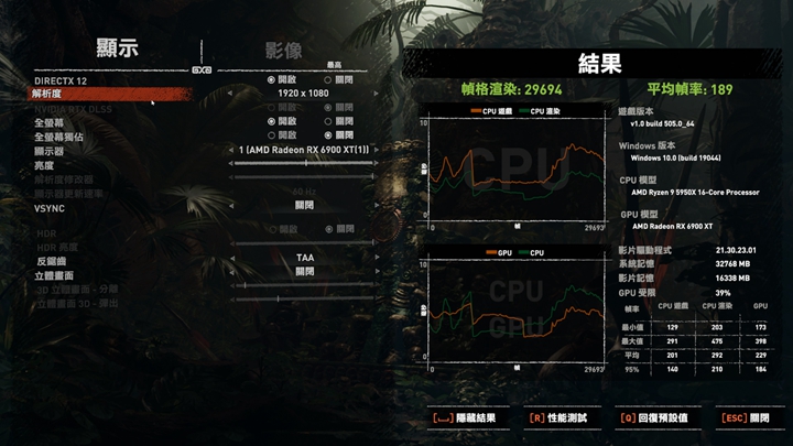 1080p 分辨率下的 GPU 及 CPU 负载。