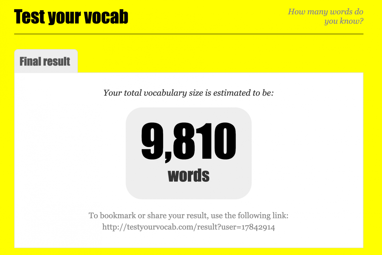 Test Your Vocab – 测试看看你可能知道多少英语单词
