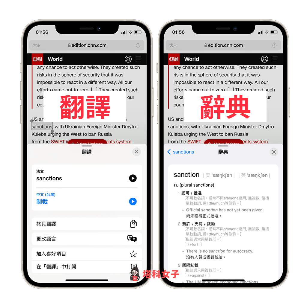 iPhone 字典 VS iPhone 翻译