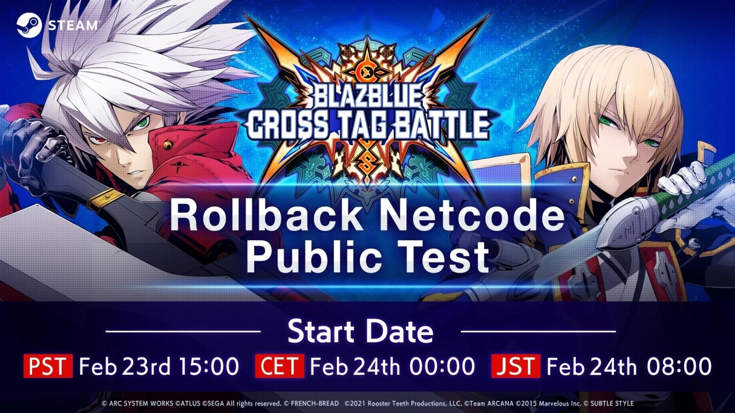 《BLAZBLUE CROSS TAG BATTLE》4月更新Rollback Netcode！ 2/24起Steam版开始进行公测！ 