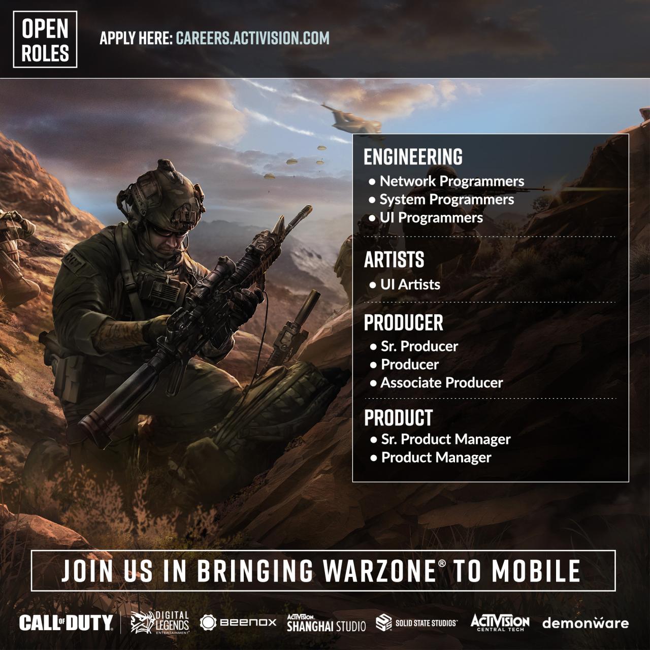 《Call of Duty Warzone》手游版被证实在开发当中！正为手游制作招募人员！