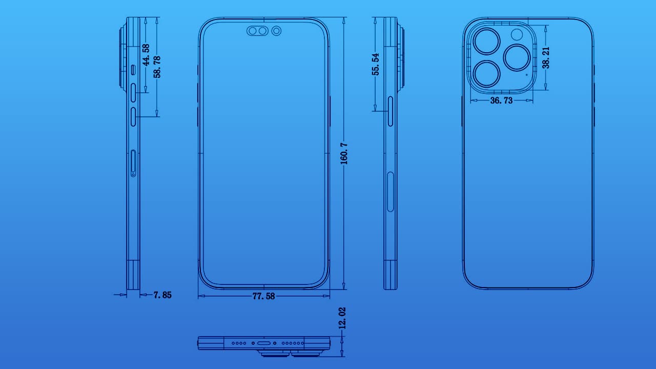 iPhone 14 Pro示意尺寸图曝光