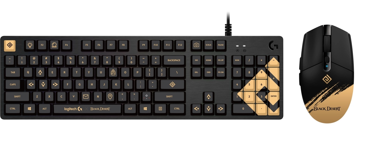 Logitech G 携手《黑色沙漠》推出联名机械式电竞键盘、键帽及无线电竞鼠标 