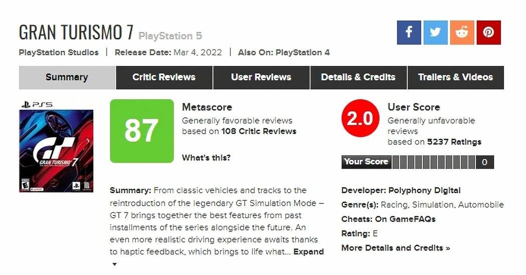 图/截取自 Metacritic