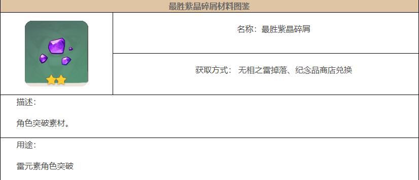 《原神》最胜紫晶碎屑怎么获得？