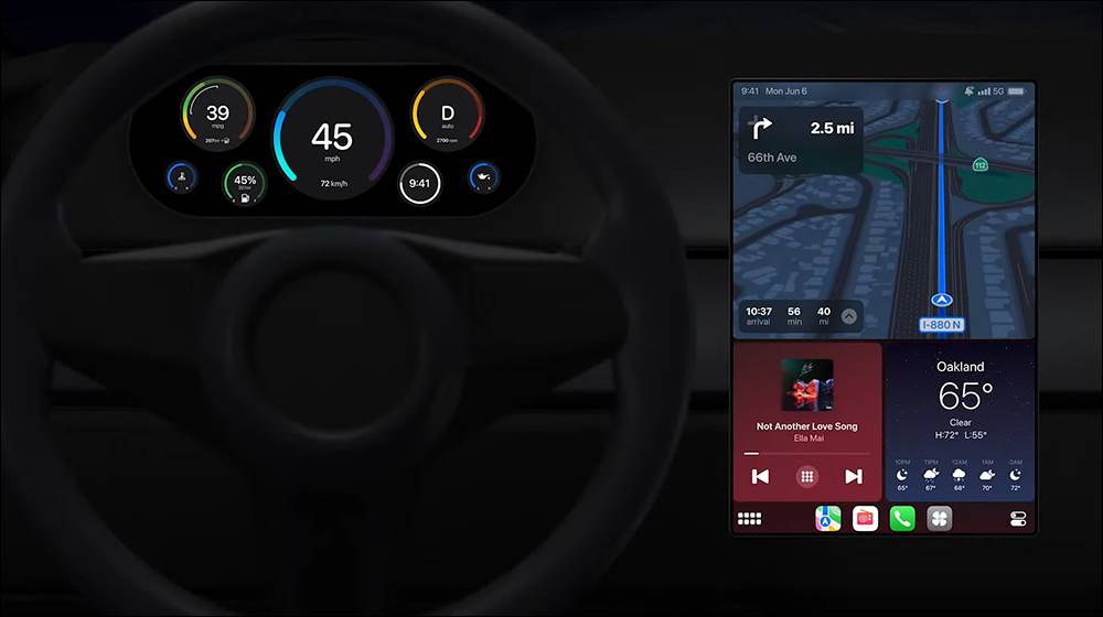 Apple 展示全新一代 CarPlay 接口：与车辆硬件深度整合，结合车内多屏幕、支持各项车辆信息显示与功能操作