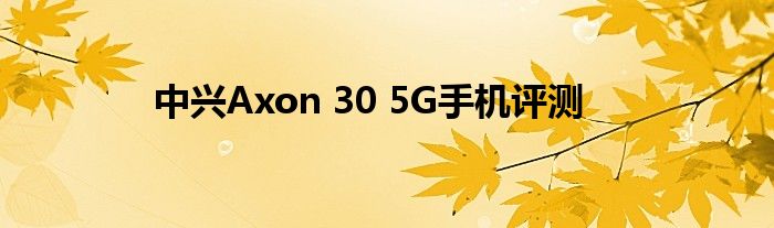 中兴Axon 30 5G手机评测