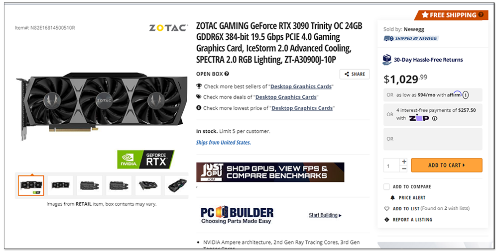 国外高阶RTX 30系列显卡持续跌价，RTX 3080 Ti十天就便宜了200美金