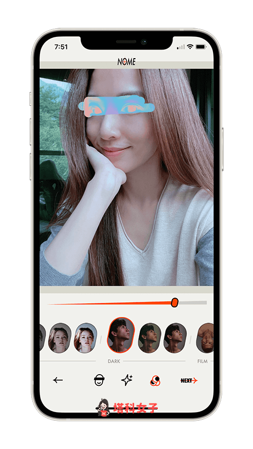 遮脸相机 App《NOME》：滤镜