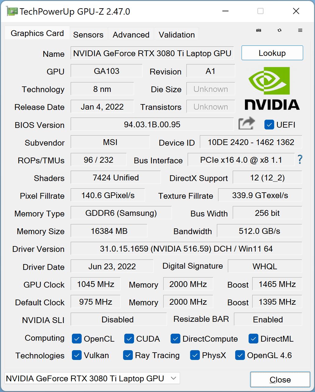 MSI Titan GT77 12UHS