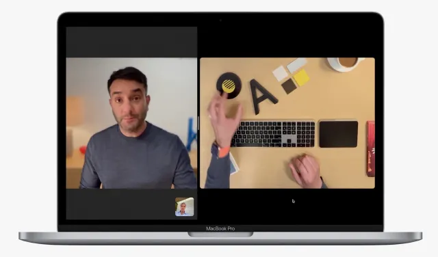 macOS 13 Desk View FaceTime 视频