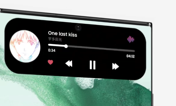 Samsung也玩？博主自制Galaxy S22 Ultra灵动岛：取名As Hole！可显示来电信息/音乐播放/微信信息等