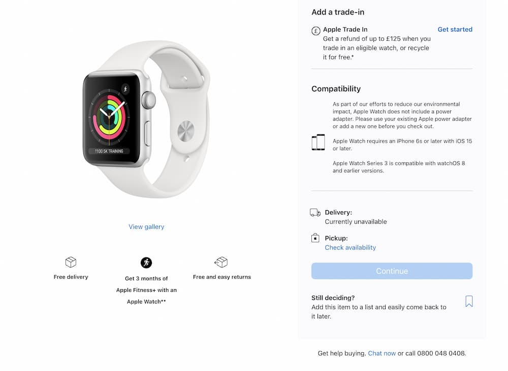Apple Watch Series 3 停售倒数开跑，苹果官网卖完下架停产1