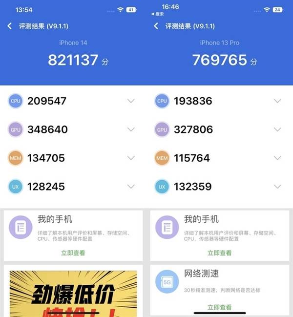 都是A15但谁更强？全面性能对比结果显示：iPhone 14表现更出色，性能比iPhone13 Pro强！