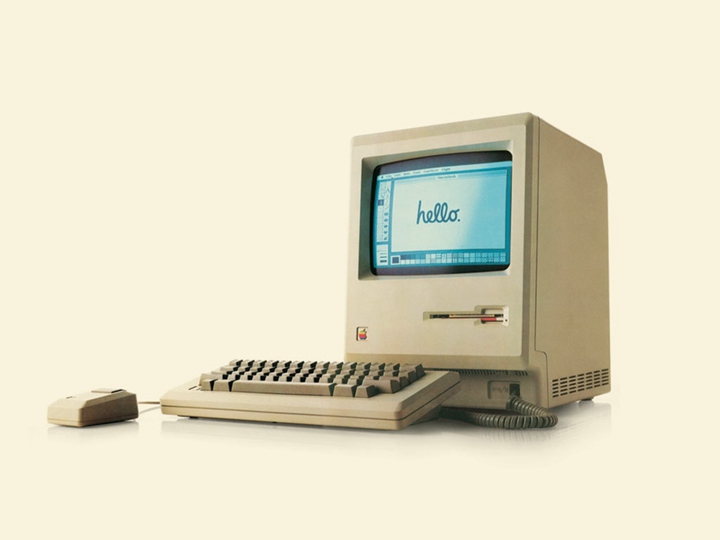 苹果于1984年生产的Mac电脑128K型号（Macintosh） 