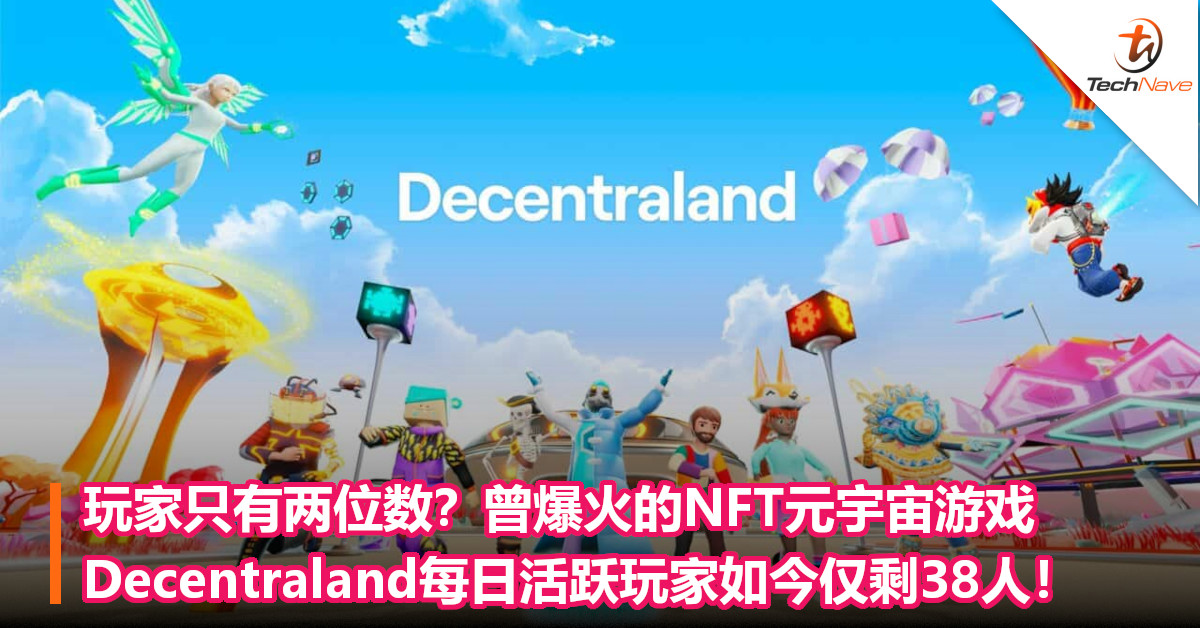 玩家只有两位数？曾爆火的NFT元宇宙游戏Decentraland每日活跃玩家如今仅剩38人！