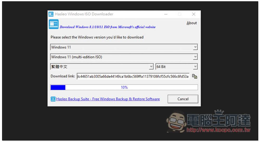 Hasleo Windows ISO Downloader 一键下载微软官方 Win11/10/8.1 ISO 文件的免费软件