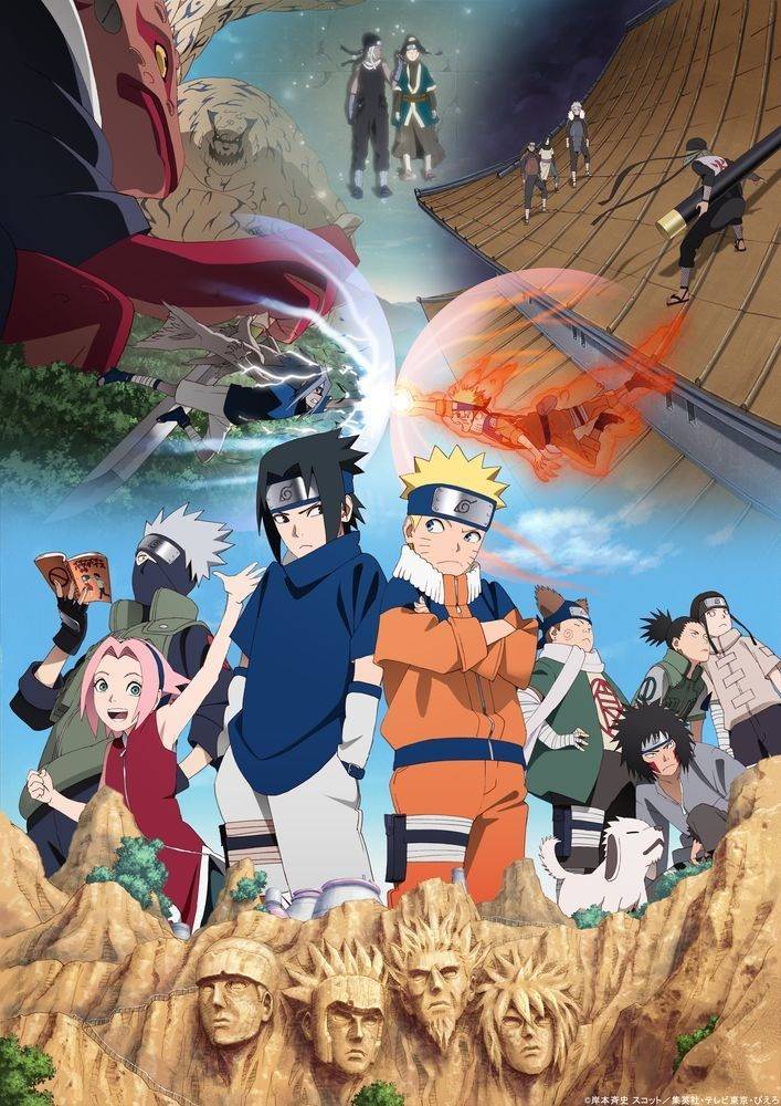 人气动漫作品《火影忍者（NARUTO-ナルト-）》为纪念在2022年10月3日迎来电视动画开播20周年，释出全新绘制的系列主视觉海报、回顾历代主题曲与名场面的完全新作PV，而原作者岸本齐史也公开了祝贺插画和寄语。