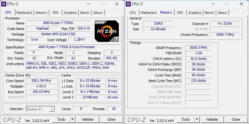 测试选用AMD新推出的AM5平台，搭配Ryzen 7 7700X处理器。