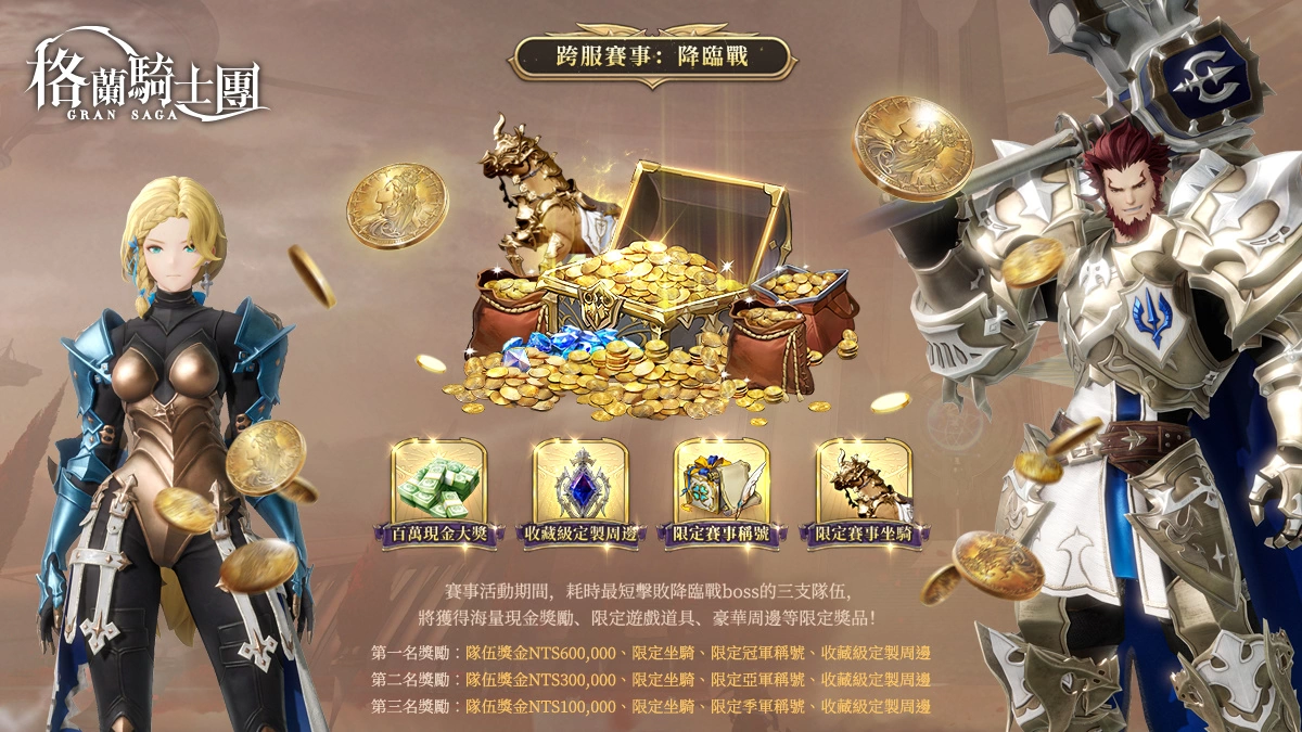 《Gran Saga：格兰骑士团》公会预创建开跑，百万奖金赛事玩法抢先报