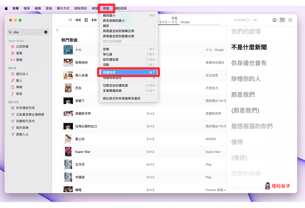 Apple Music 动态效果背景：视觉效果