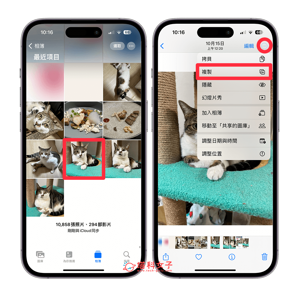 iPhone 照片复制教学，在 iOS 相册复制一模一样的照片 - iPhone 照片， iPhone 相册 - 塔科女子