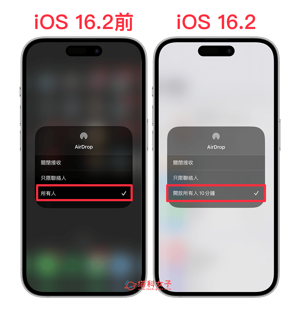 iOS 16.2 更新功能 5：AirDrop 所有人限制