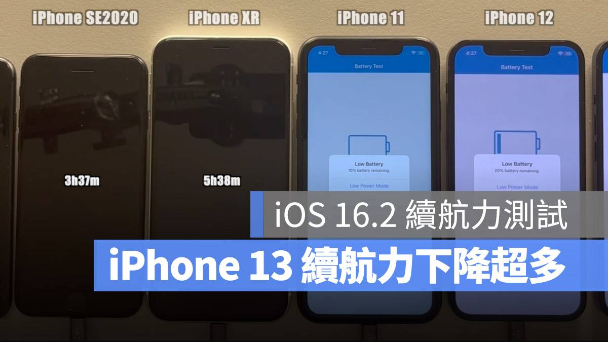 iOS 16.2 电池 续航力 耗电量测试