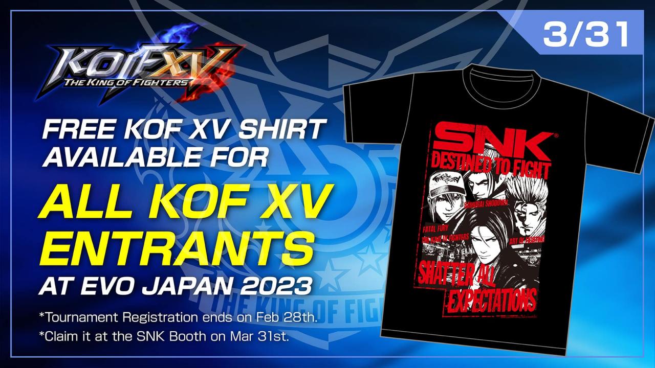 SNK 将会参加出展“EVO Japan 2023”