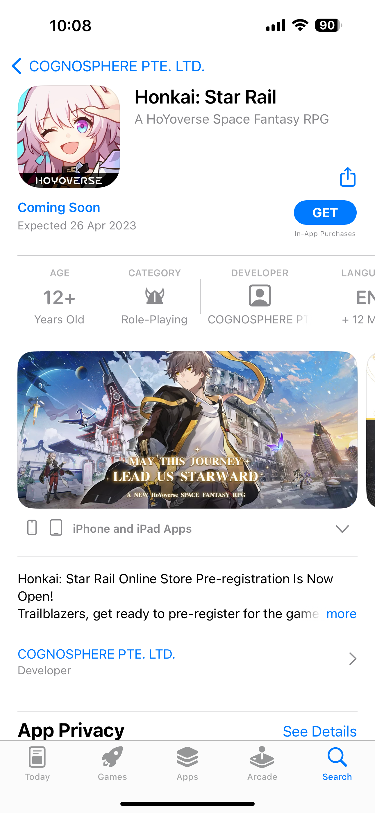 App Store公开《崩坏：星穹铁道》上线日期！预计4月推出！