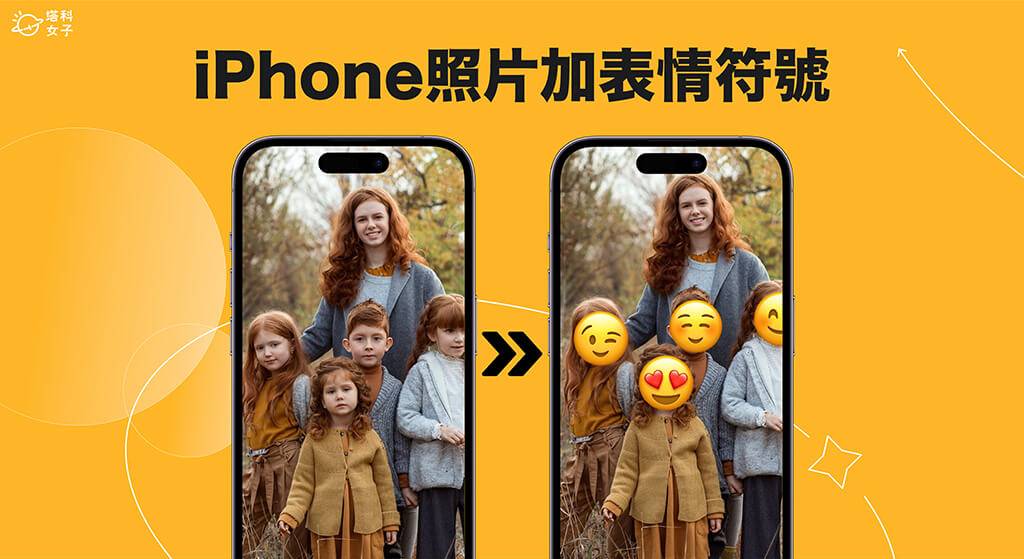 iPhone 照片加表情符号 Emoji 教学，为照片加 Emoji 遮脸