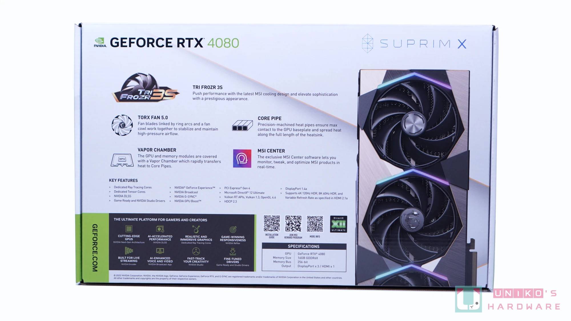 MSI GeForce RTX 4080 16GB SUPRIM X 开箱评测