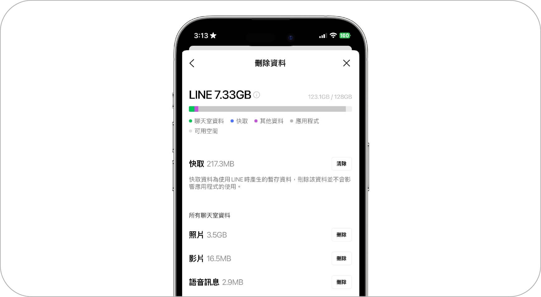 删除 LINE 缓存资料