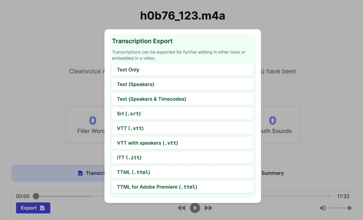 Cleanvoice – 以 AI 技术协助处理你的录音档案，还能产出逐字稿