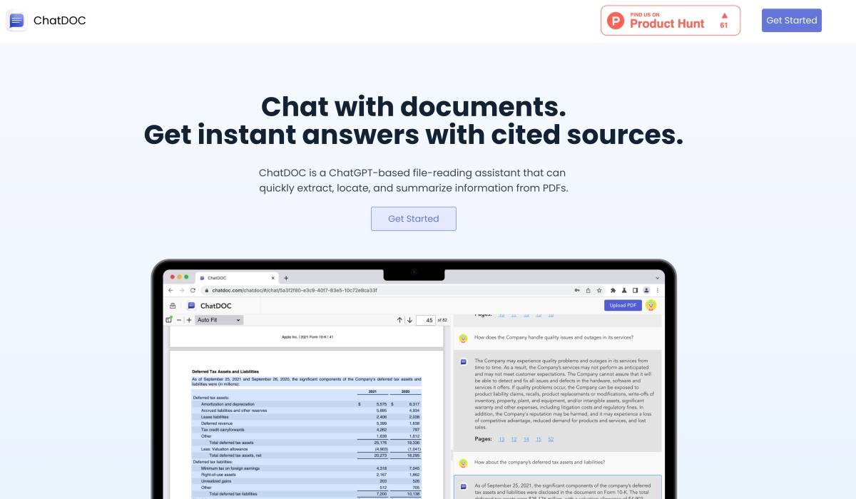 ChatDOC – 快速摘要 PDF 内容，直接对 AI 提出问题找到需要的内容