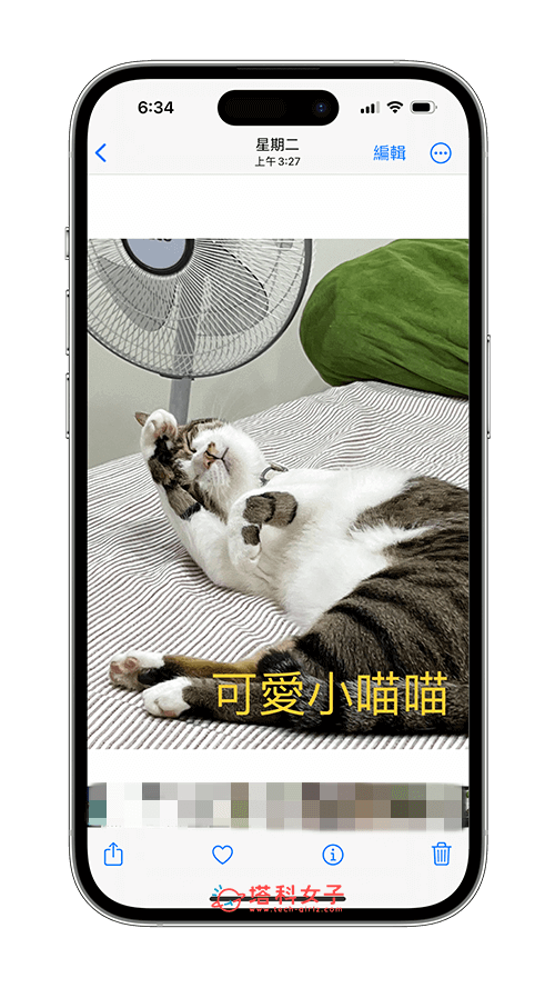 iPhone 照片加文字：完成並儲存