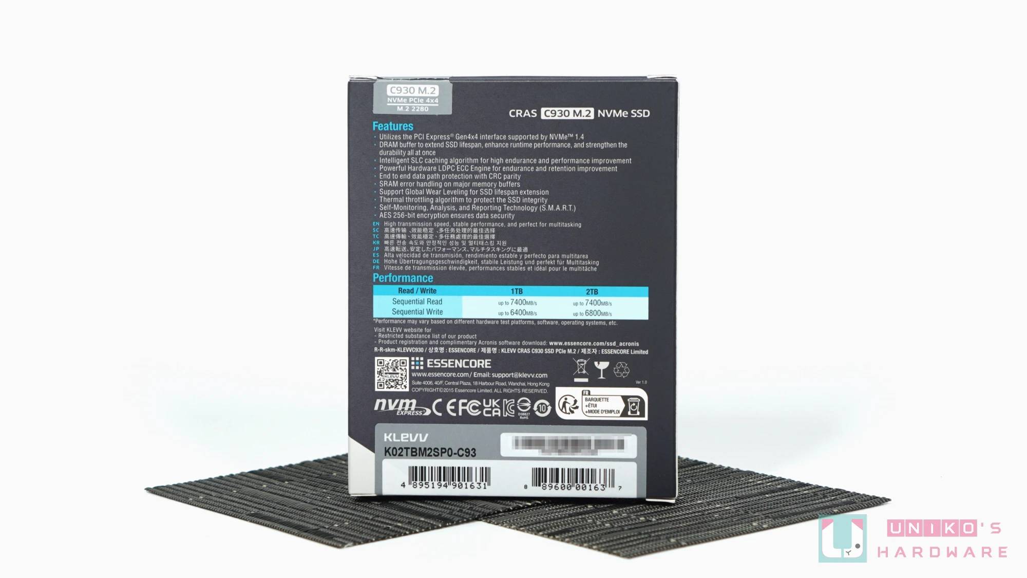 KLEVV CRAS C930 M.2 NVMe PCIe Gen4x4 SSD 评测开箱