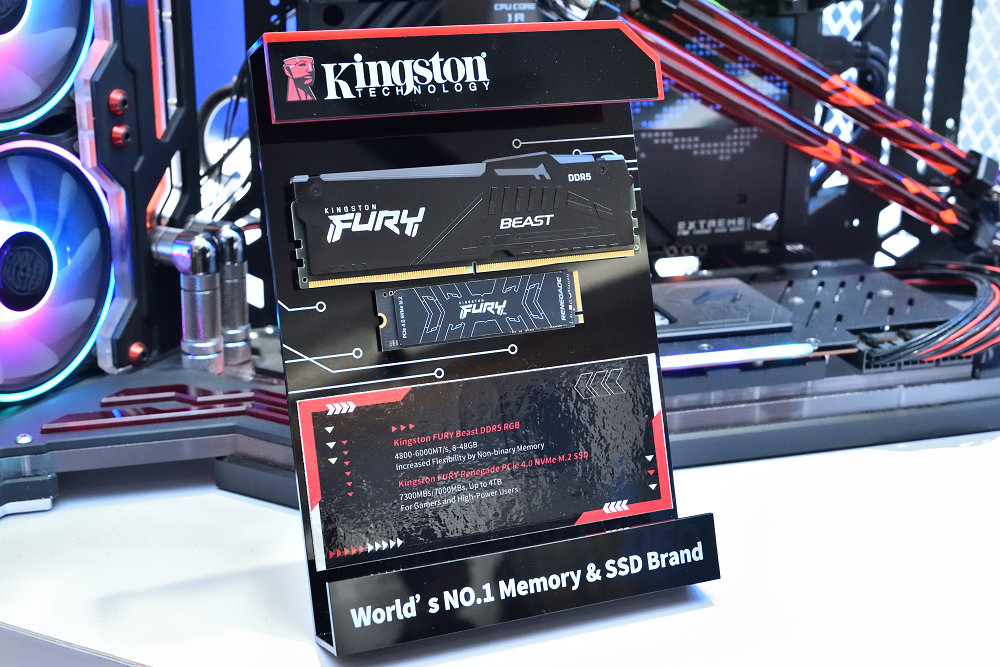 Kingston 展出新版 FURY Beast DDR5 RGB 内存，增加 12、24、48GB 选项