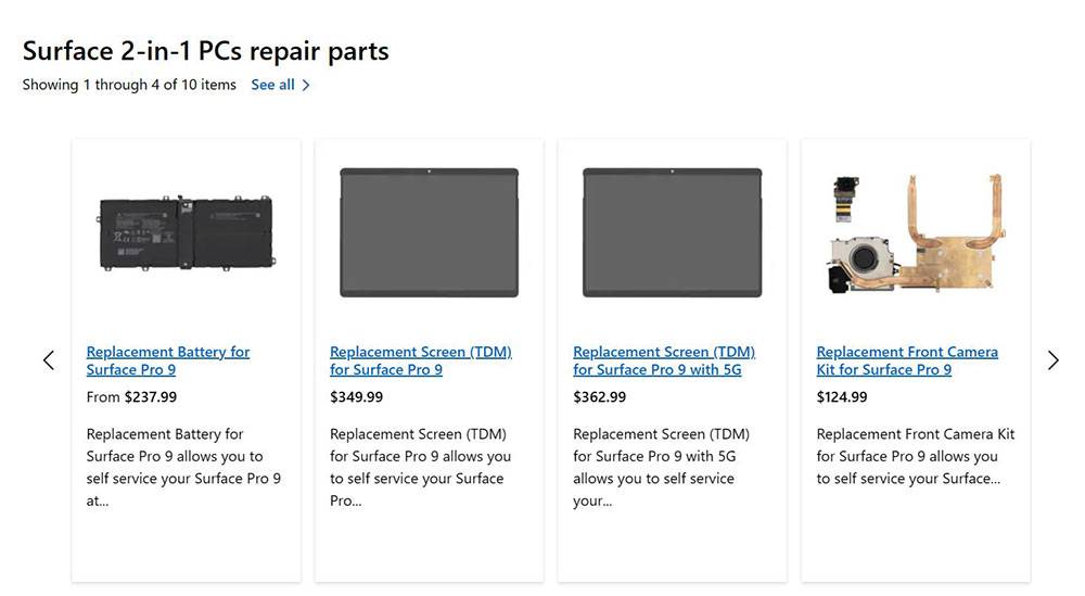 微软开始在自家网站贩售Surface Pro、Laptop 与 Studio自行维修部件 - 电脑王阿达