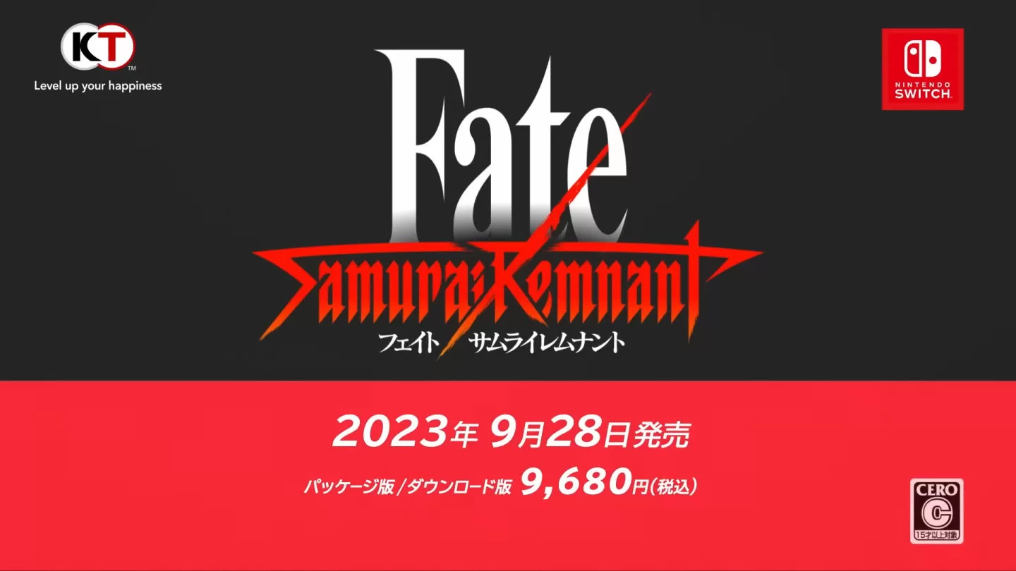 TYPE-MOON 与光荣特库摩共同开发《Fate/Samurai Remnant》预定9/28发售