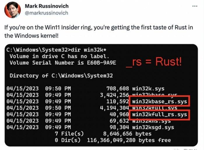 Rust代码崛起！ 3.6万行改写Windows核心，取代C++重写万物