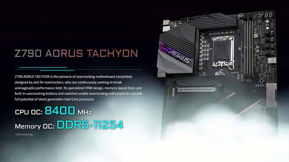 GIGABYTE Z790 AORUS TACHYON 主板创下 DDR5 内存超频世界纪录